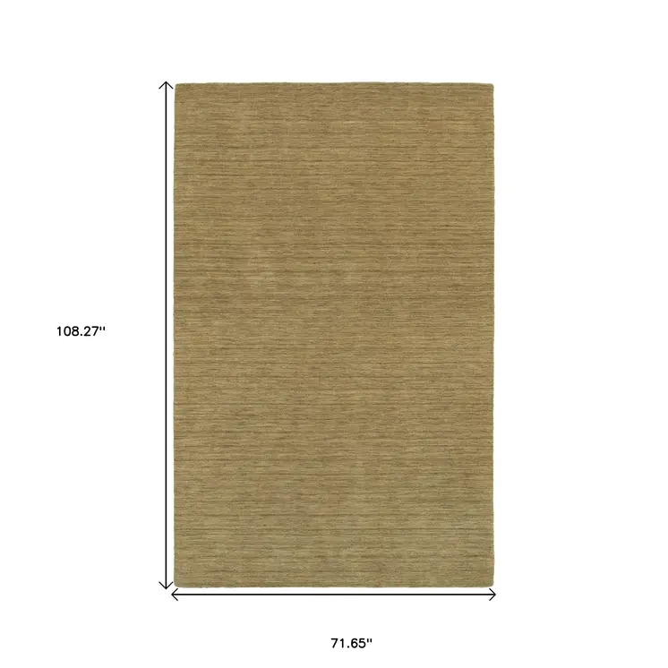 6' X 9' Gold Wool Hand Tufted Area Rug