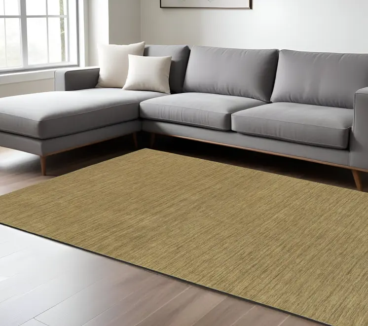 6' X 9' Gold Wool Hand Tufted Area Rug