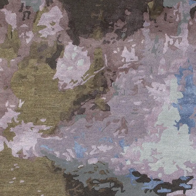 8' X 10' Blue And Purple Abstract Hand Tufted Area Rug