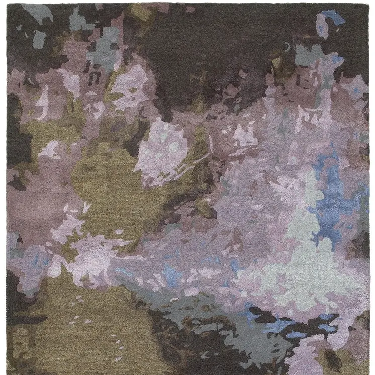 8' X 10' Blue And Purple Abstract Hand Tufted Area Rug