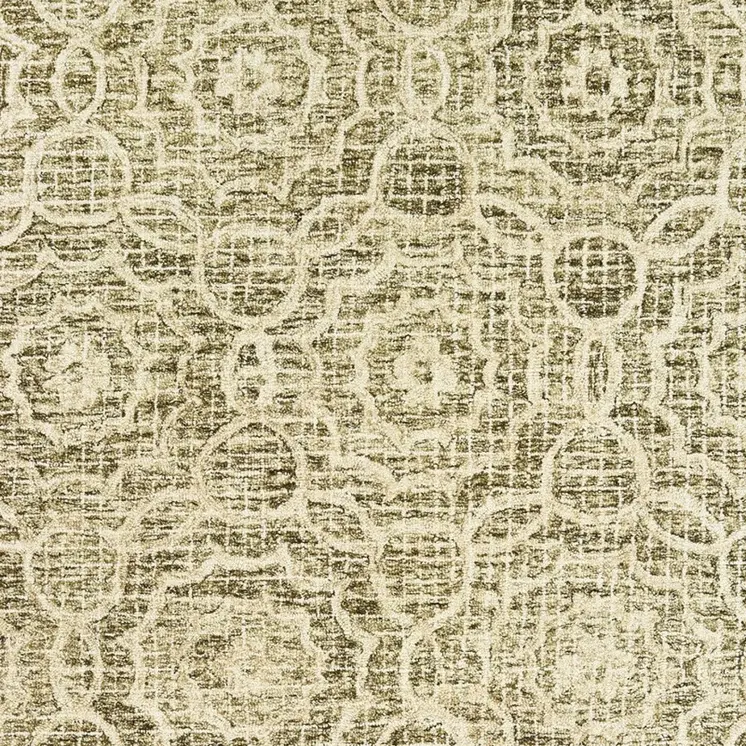 8' X 10' Green And Ivory Wool Geometric Hand Tufted Area Rug