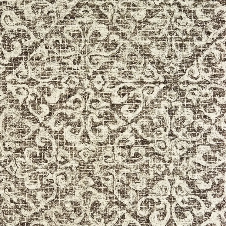 8' X 10' Brown And Ivory Wool Floral Hand Tufted Area Rug