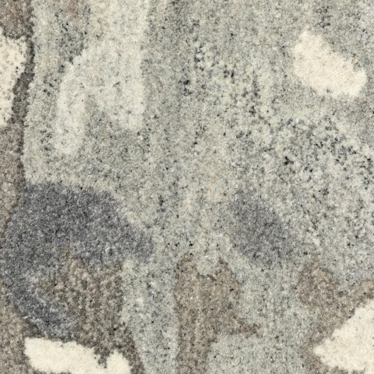 8' Gray And Charcoal Wool Abstract Hand Tufted Runner Rug