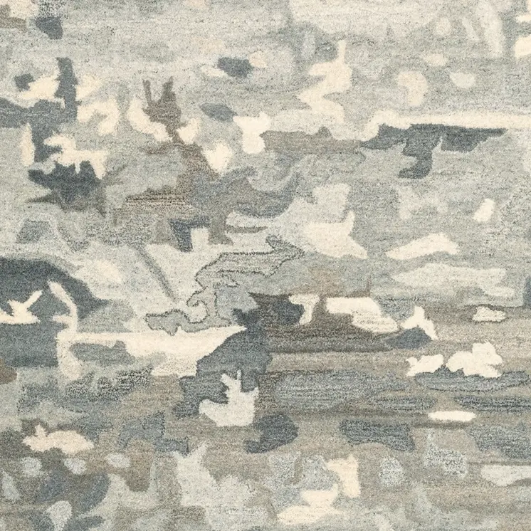 8' X 10' Gray And Charcoal Wool Abstract Hand Tufted Area Rug