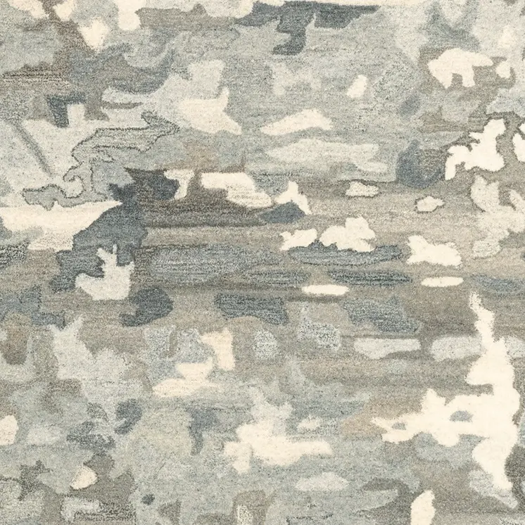 8' X 10' Gray And Charcoal Wool Abstract Hand Tufted Area Rug