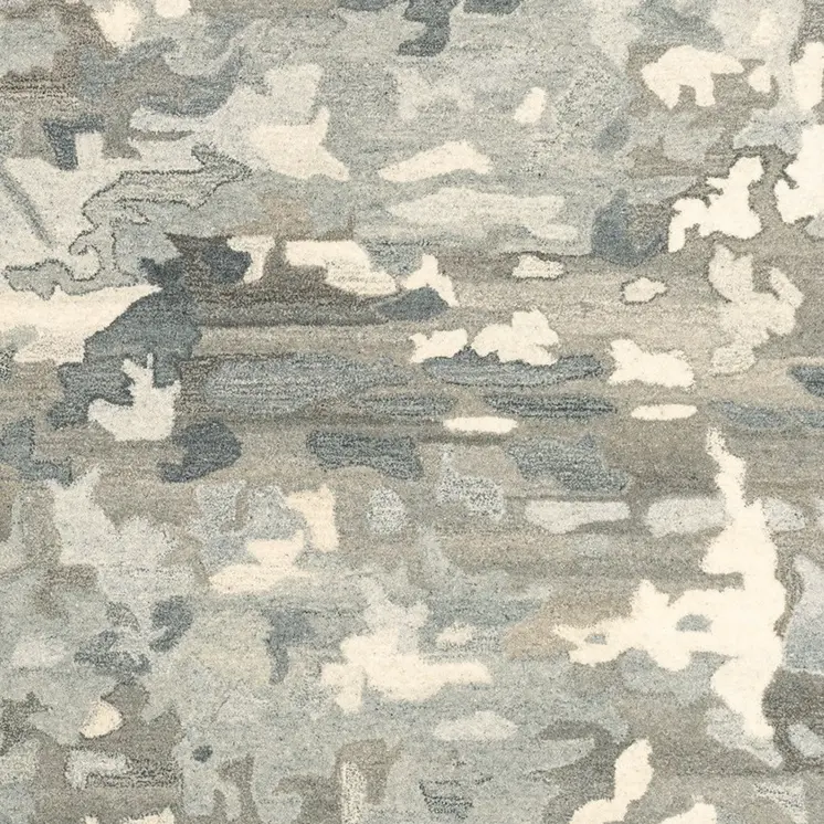 8' X 10' Gray And Charcoal Wool Abstract Hand Tufted Area Rug