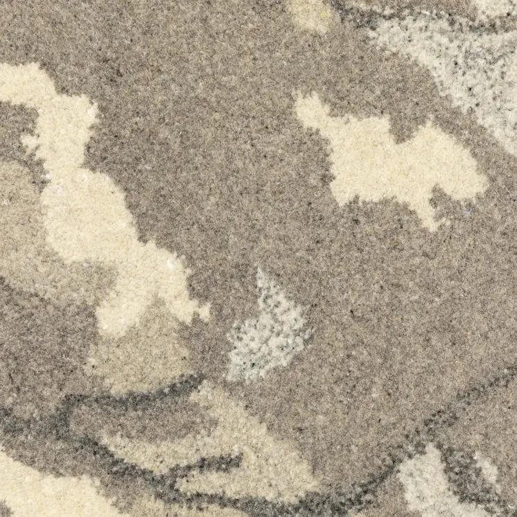 8' Beige And Ivory Wool Abstract Hand Tufted Runner Rug