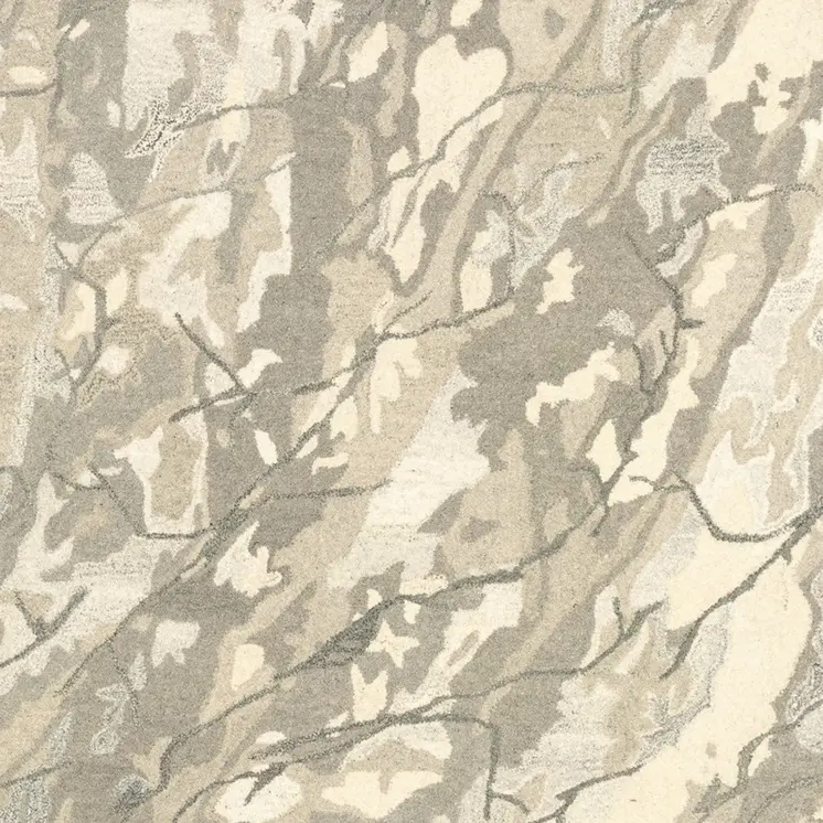 8' X 10' Beige And Ivory Wool Abstract Hand Tufted Area Rug