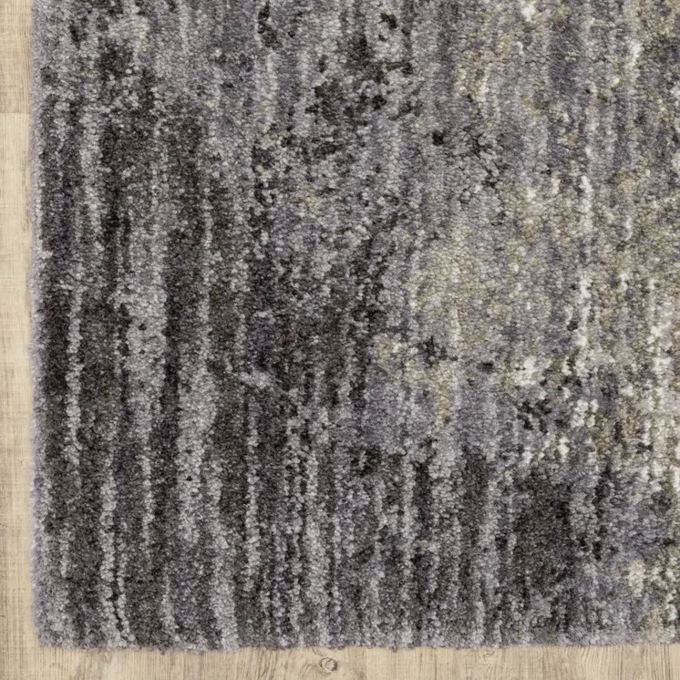 5' X 8' Gray And Ivory Abstract Shag Area Rug