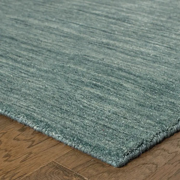 8' X 10' Light Blue Wool Hand Tufted Area Rug