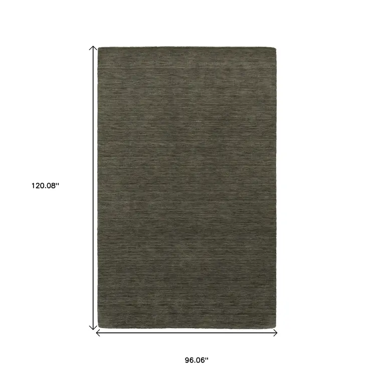 8' X 10' Charcoal Wool Hand Tufted Area Rug