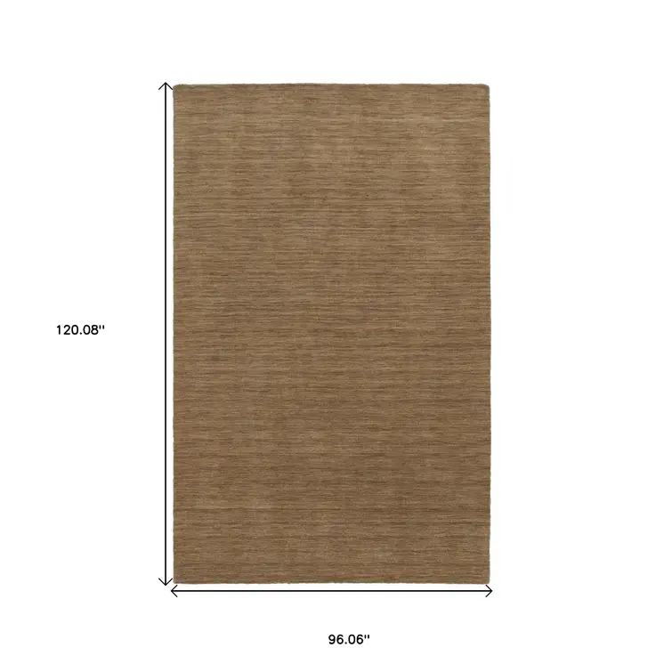 8' X 10' Tan Wool Hand Tufted Area Rug