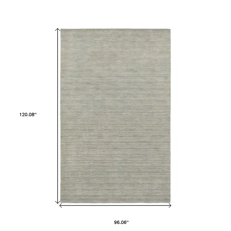 8' X 10' Gray Wool Hand Tufted Area Rug