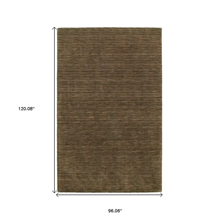 8' X 10' Brown Wool Hand Tufted Area Rug
