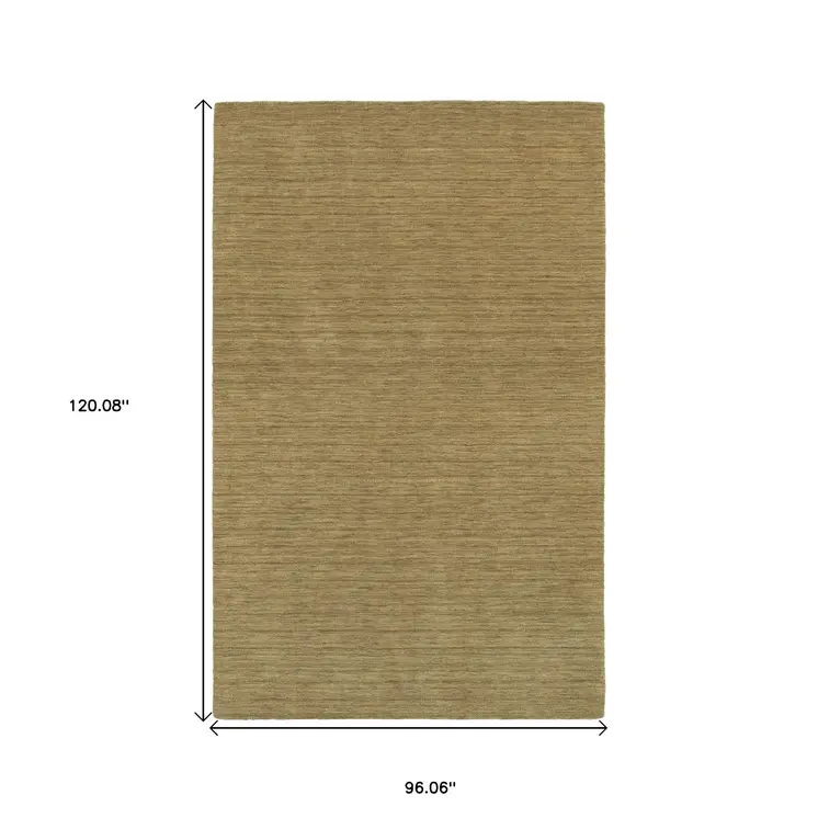 8' X 10' Gold Wool Hand Tufted Area Rug