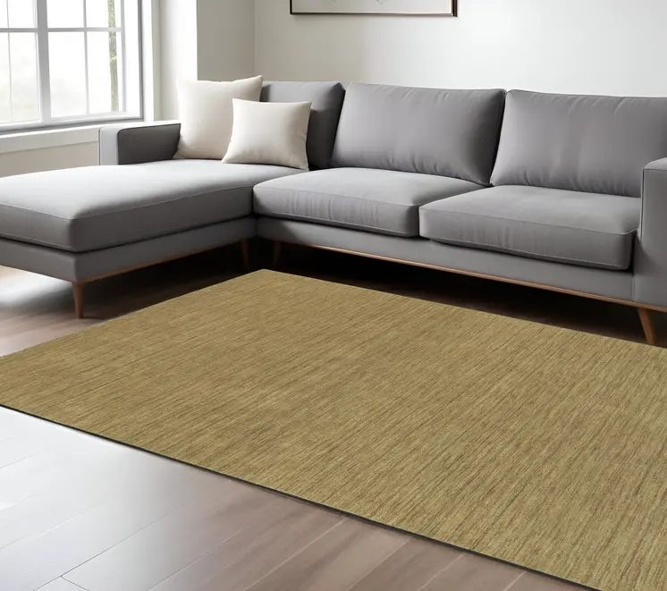 8' X 10' Gold Wool Hand Tufted Area Rug