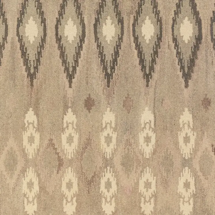 10' X 13' Beige And Ivory Wool Abstract Hand Tufted Area Rug