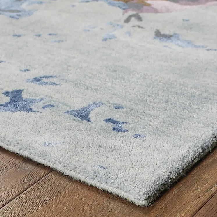 10' X 13' Blue And Purple Abstract Hand Tufted Area Rug
