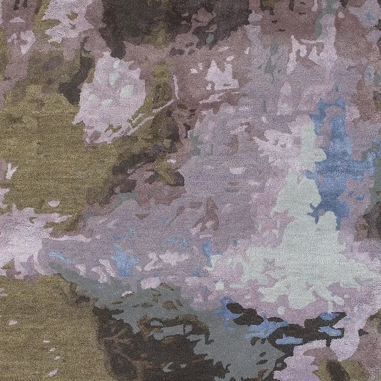 10' X 13' Blue And Purple Abstract Hand Tufted Area Rug