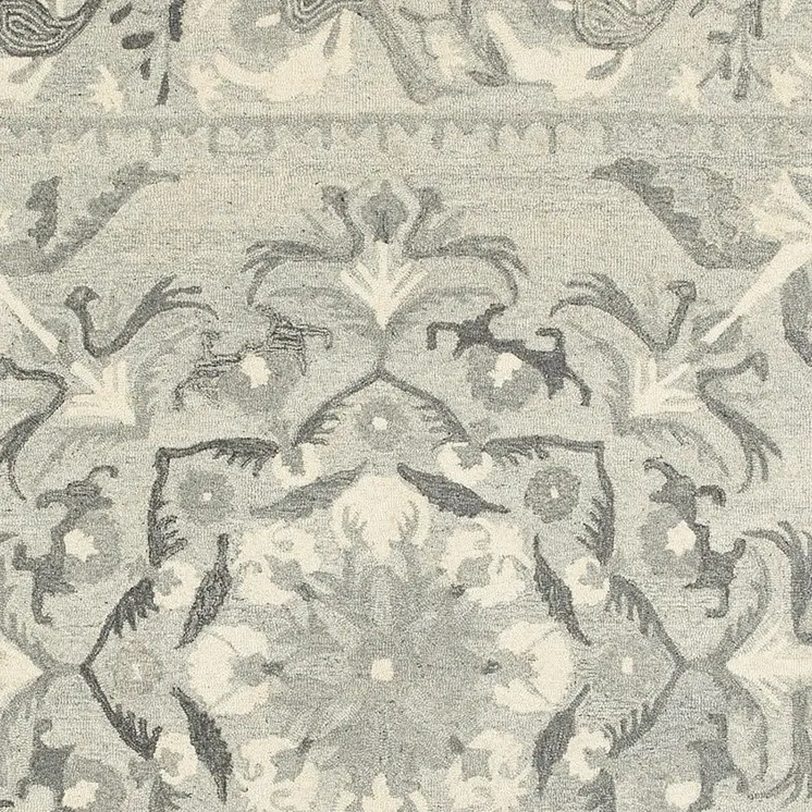 10' X 13' Ivory Wool Floral Hand Tufted Area Rug