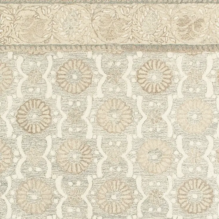 10' X 13' Sand Wool Floral Hand Tufted Area Rug