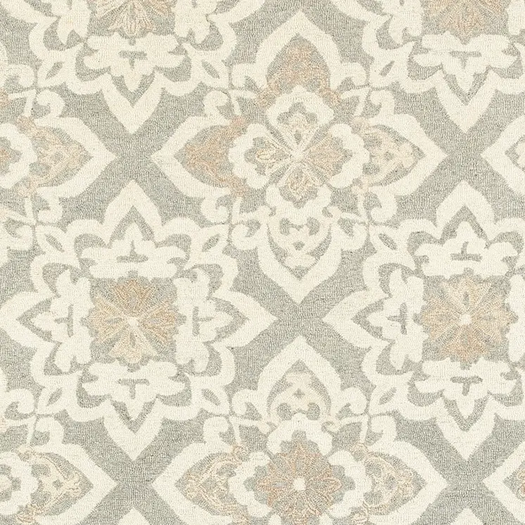 10' X 13' Sand And Gray Wool Geometric Hand Tufted Area Rug