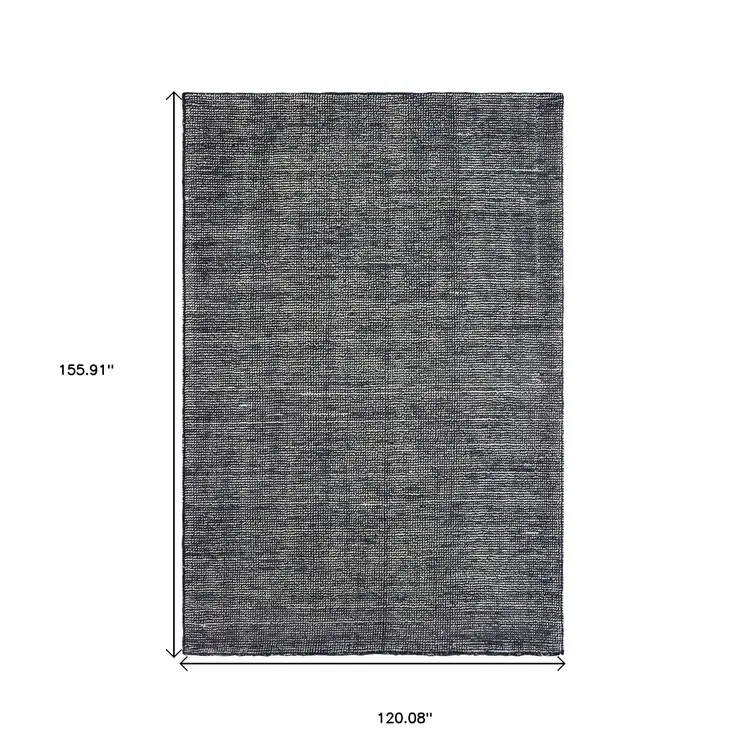 10' X 13' Charcoal And Black Hand Tufted Area Rug