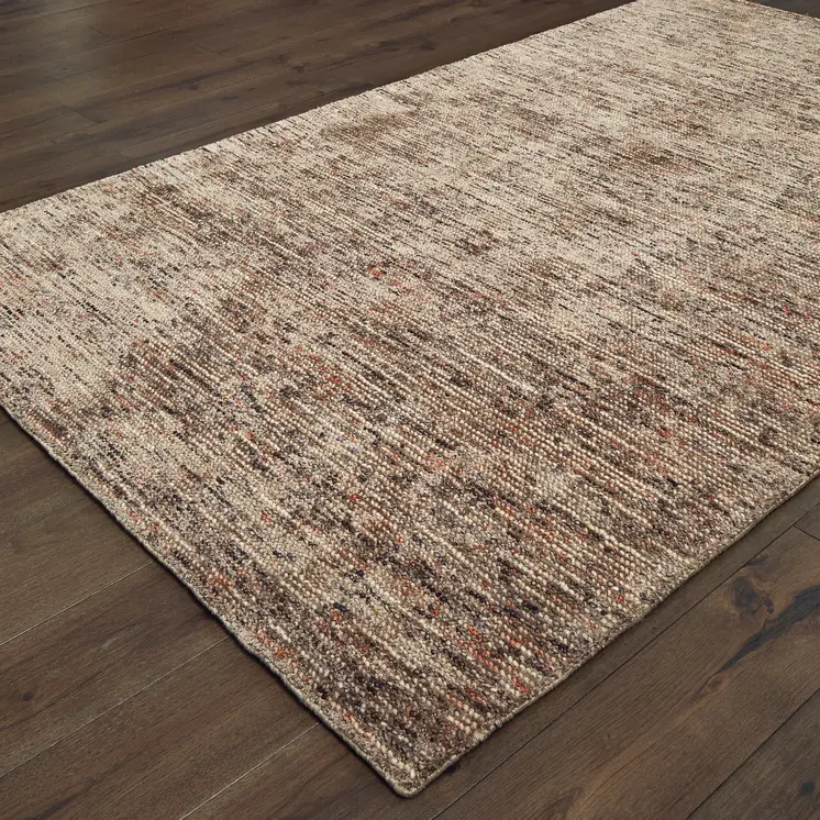 10' X 13' Taupe And Pink Hand Tufted Area Rug
