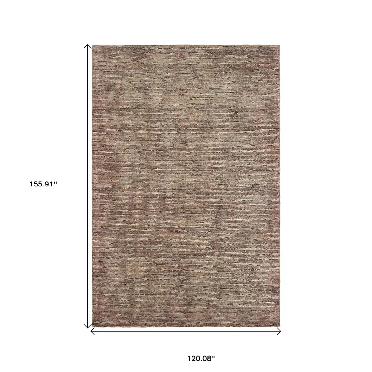 10' X 13' Taupe And Pink Hand Tufted Area Rug