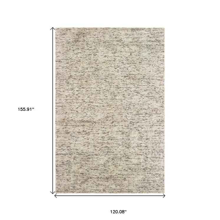 10' X 13' Ivory And Sand Hand Tufted Area Rug