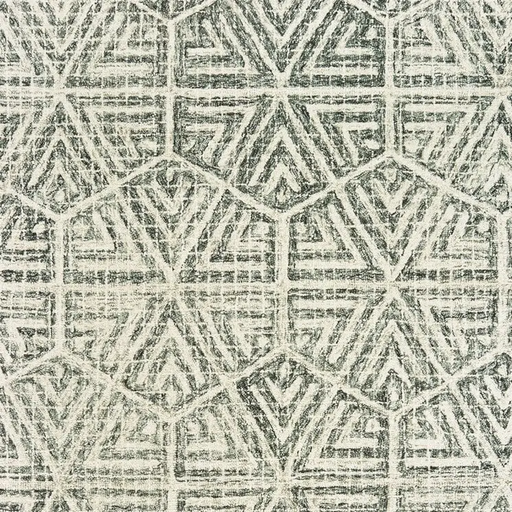 10' X 13' Gray And Ivory Wool Geometric Hand Tufted Area Rug