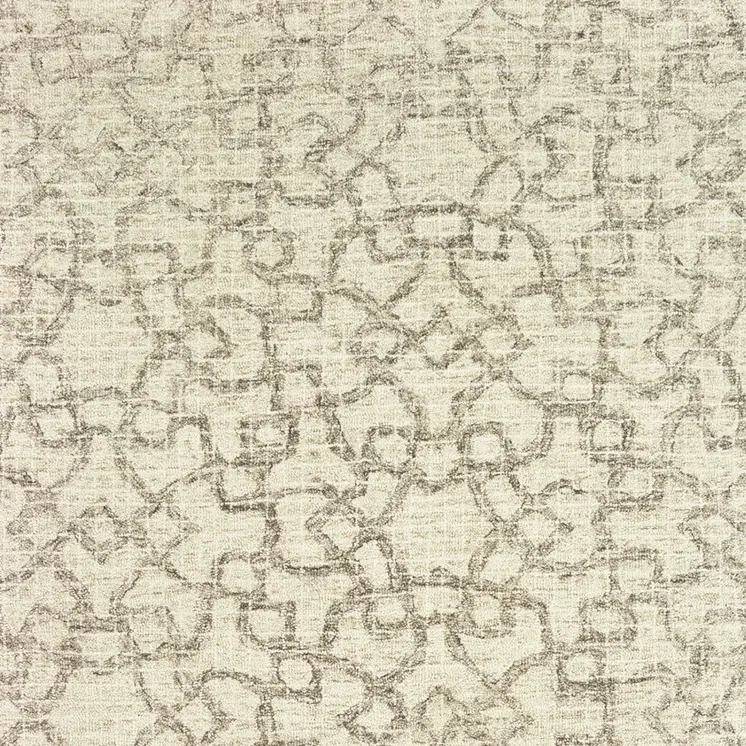 10' X 13' Tan And Ivory Wool Geometric Hand Tufted Area Rug
