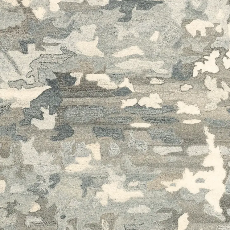 10' X 13' Gray And Charcoal Wool Abstract Hand Tufted Area Rug