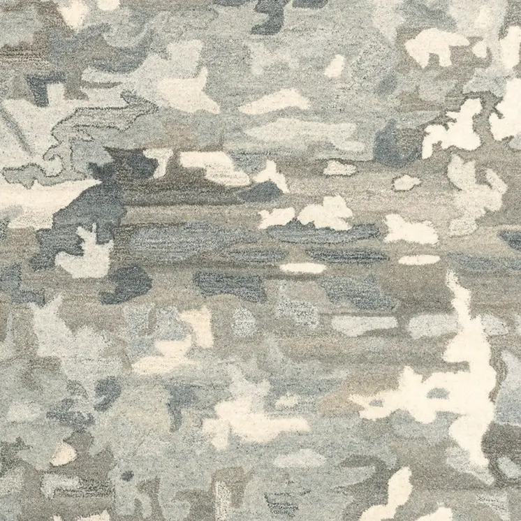 10' X 13' Gray And Charcoal Wool Abstract Hand Tufted Area Rug
