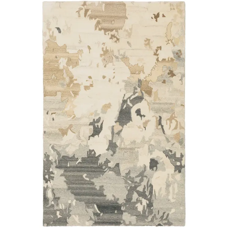 10' X 13' Beige Wool Abstract Hand Tufted Area Rug