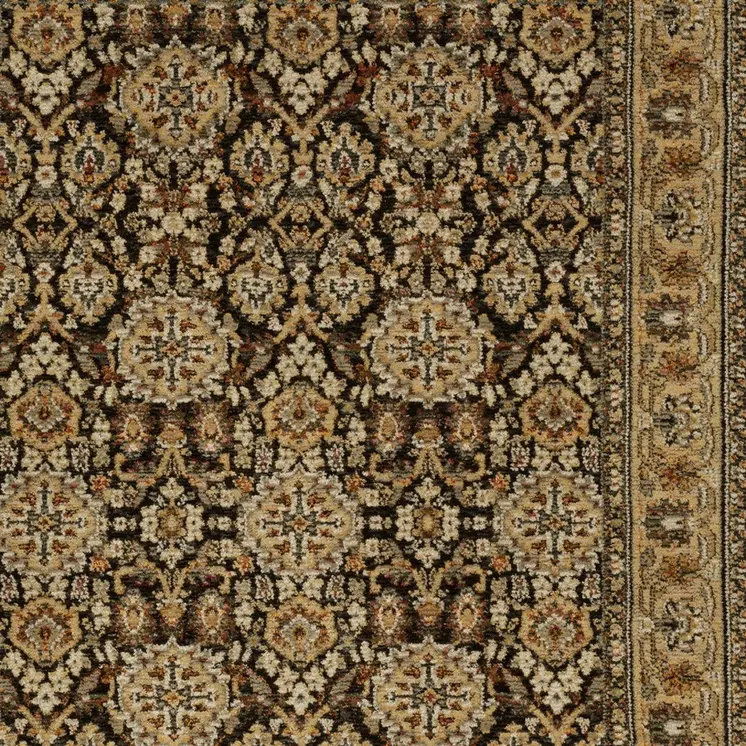 10' X 13' Brown And Gold Oriental Area Rug