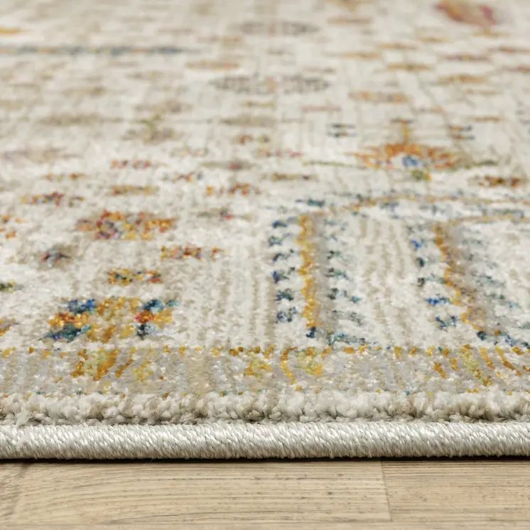 10' X 13' Ivory And Gold Oriental Area Rug