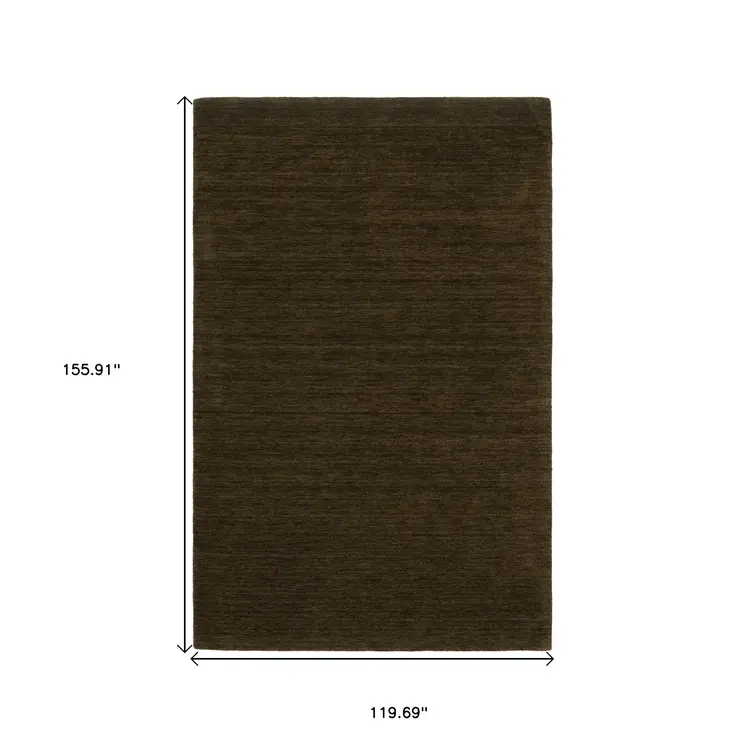 10' X 13' Brown Wool Hand Tufted Area Rug