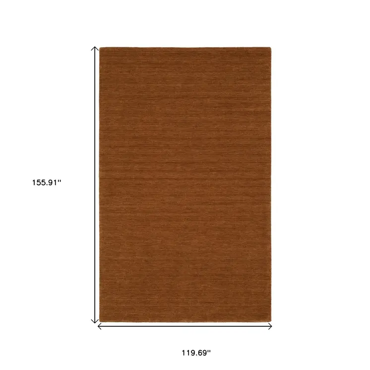 10' X 13' Rust Wool Hand Tufted Area Rug