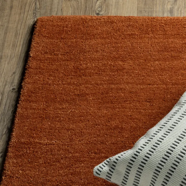 10' X 13' Rust Wool Hand Tufted Area Rug
