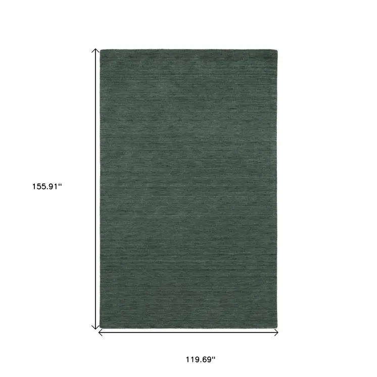 10' X 13' Teal And Blue Wool Hand Tufted Area Rug