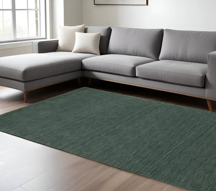 10' X 13' Teal And Blue Wool Hand Tufted Area Rug
