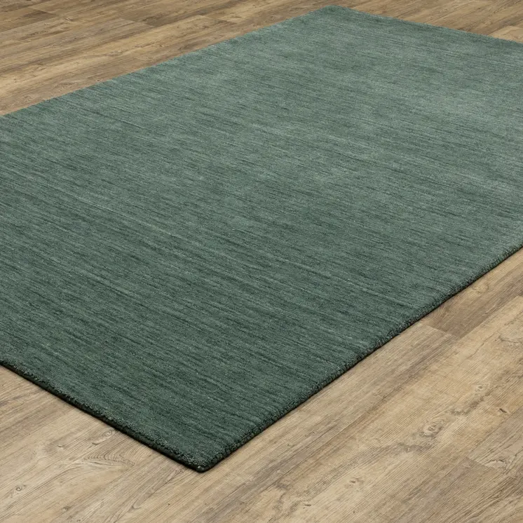 10' X 13' Teal And Blue Wool Hand Tufted Area Rug