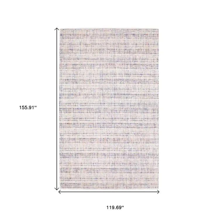 10' X 13' Ivory Blue And Yellow Striped Hand Tufted Area Rug