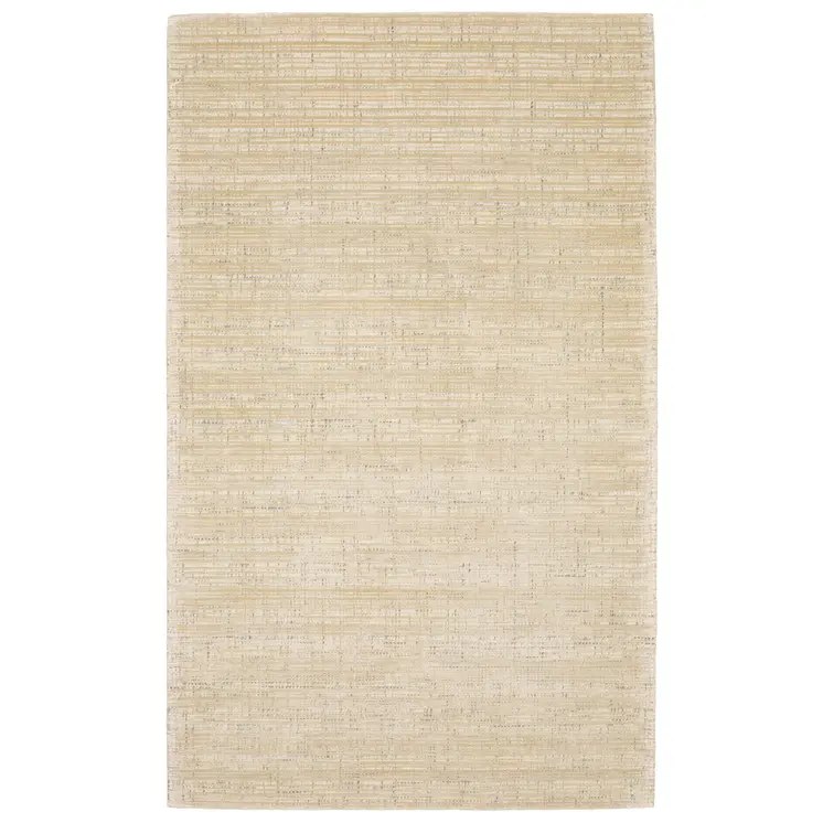 10' X 13' Beige And Ivory Striped Hand Tufted Area Rug