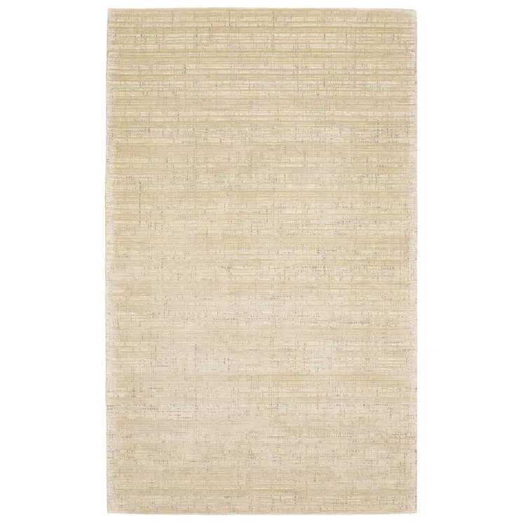 10' X 13' Beige And Ivory Striped Hand Tufted Area Rug