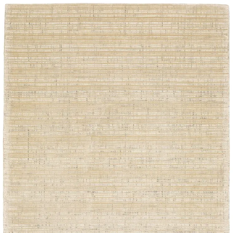 10' X 13' Beige And Ivory Striped Hand Tufted Area Rug