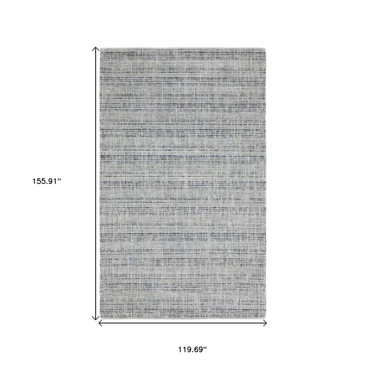 10' X 13' Gray And Blue Striped Hand Tufted Area Rug