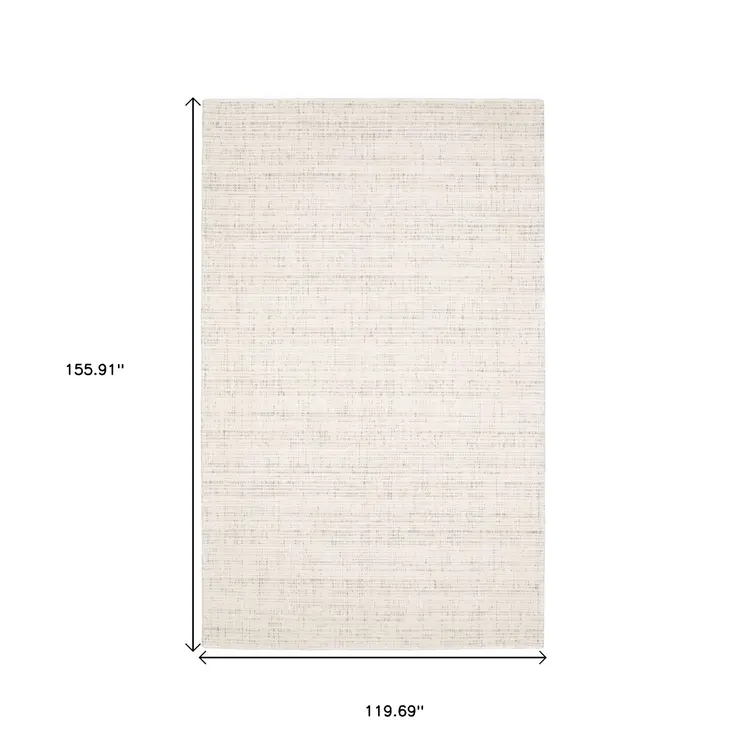 10' X 13' Ivory And Gray Striped Hand Tufted Area Rug