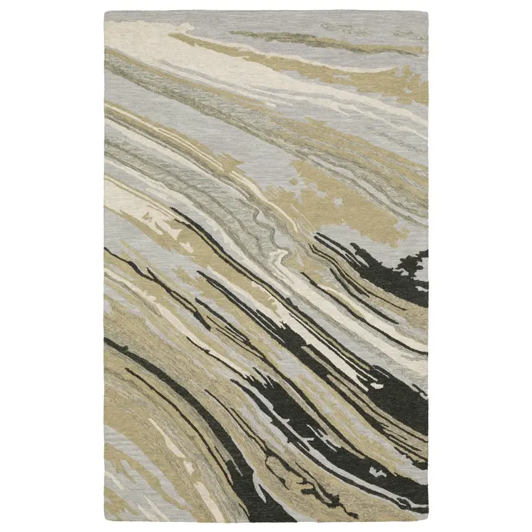 10' X 13' Gray Wool Abstract Hand Tufted Area Rug